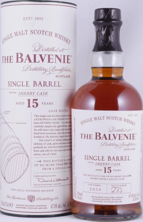 Balvenie 2002 15 Years Single Barrel European Oak Sherry Butt Cask No. 2058 Highland Single Malt Scotch Whisky 47,8%