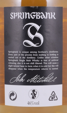 Springbank CV Release 2011 Black Label Campbeltown Single Malt Scotch Whisky 46,0%