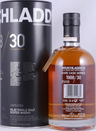 Bruichladdich 1988 30 Years Refill Bourbon und Refill Squat Hogsheads The Untouchable Rare Cask Islay Single Malt Scotch Whisky 46,2%