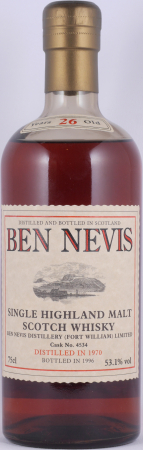 Ben Nevis 1970 26 Years Bourbon Cask No. 4534 Highland Single Malt Scotch Whisky Cask Strength 53.1%