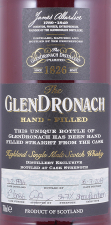 Glendronach 1994 25 Years Sherry Puncheon Cask No. 5086 Distillery Managers Exclusive Hand-Filled Highland Single Malt Scotch Whisky 54.7%