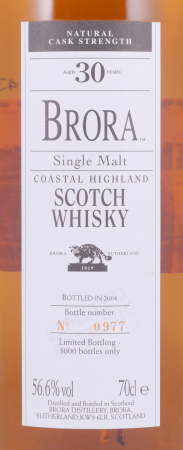 Brora 30 Years Limited Edition 2004 3rd Annual Release Highland Single Malt Scotch Whisky Cask Strength 56,6%