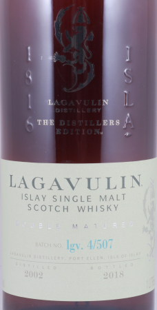 Lagavulin 2002 16 Years Distillers Edition 2018 Special Release lgv.4/507 Islay Single Malt Scotch Whisky 43,0% 1,0L