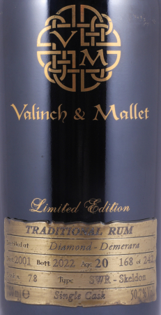 Diamond Demerara 2001 20 Years Single Cask No. 78 Valinch and Mallet SWR-Skeldon Full Proof Traditional Guyana Rum 50.7%