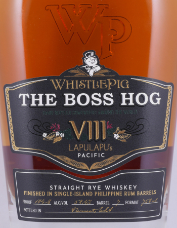 Whistlepig The Boss Hog VIII LapuLapus Pacific 17 Years Release 2021 Philippine Rum Barrels Finish Single Barrel No. 7 Straight Rye Whiskey 52,4%
