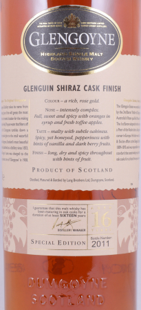 Glengoyne 1992 16 Years Glenguin Shiraz Cask Finish Special Edition 2008 Highland Single Malt Scotch Whisky 48,0%