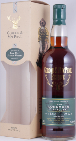 Longmorn 25 Years Sherry Cask No. 3233 Gordon und MacPhail Reserve Speyside Single Malt Scotch Whisky 43,0%
