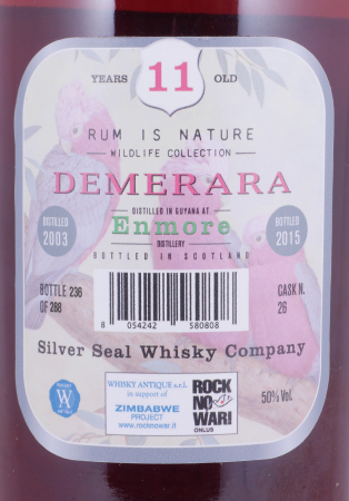 Enmore Demerara 2003 11 Years Single Cask No. 26 Silver Seal Wildlife Collection Fine Old Guyana Rum 50.0%