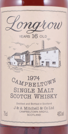 Longrow 1974 16 Years Sherry Casks Gold Screw Cap Distillery Label Campbeltown Single Malt Scotch Whisky 46,0%