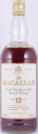 Macallan 12 Years Sherry Wood Golden Screw Cap Highland Single Malt Scotch Whisky 43,0% 1,0 L