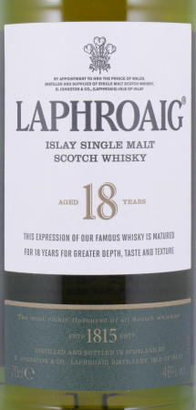 Laphroaig 18 Years New Label White Tube Release 2014 Islay Single Malt Scotch Whisky 48,0%