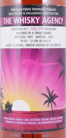 Caroni 1997 16 Years Single Barrel The Whisky Agency Fine Trinidad Rum 51.6%