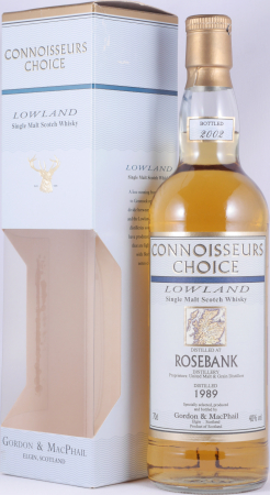 Rosebank 1989 12 Years Connoisseurs Choice Gordon und MacPhail Lowland Single Malt Scotch Whisky 40,0%