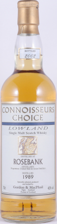 Rosebank 1989 12 Years Connoisseurs Choice Gordon and MacPhail Highland Single Malt Scotch Whisky 40.0%