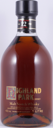 Highland Park 12 Years Ornamental H Screen Printed Label Orkney Islands Single Malt Scotch Whisky 43,0% 1,0L