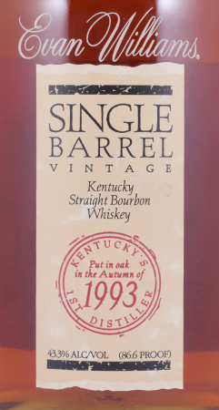 Evan Williams 1993 9 Years Single Barrel No. 43 Kentucky Straight Bourbon Whiskey 43,3%