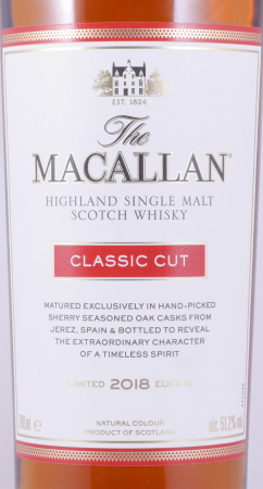 Macallan Classic Cut 2018 Sherry Oak Casks Highland Single Malt Scotch Whisky Cask Strength 51.2%
