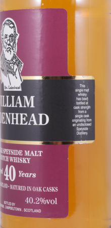 William Cadenhead (Glenfarclas) 40 Years Bourbon Cask Speyside Single Malt Scotch Whisky Cask Strength 40,2%