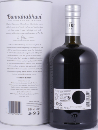 Bunnahabhain 2001 19 Years Marsala Cask Finish Feis Ile 2021 Limited Edition Islay Single Malt Scotch Whisky 53.6%