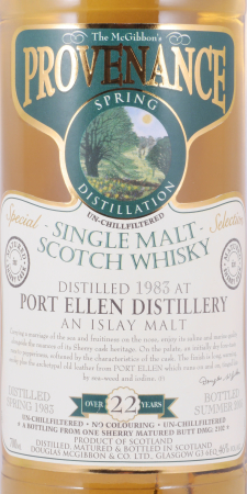 Port Ellen 1983 22 Years Sherry Butt Cask No. DMG 2102 Douglas McGibbons Provenance Islay Single Malt Scotch Whisky 46,0%