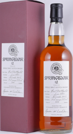 Springbank 2001 12 Years Fresh Port Hogshead Society Members Campbeltown Single Malt Scotch Whisky 53.5%