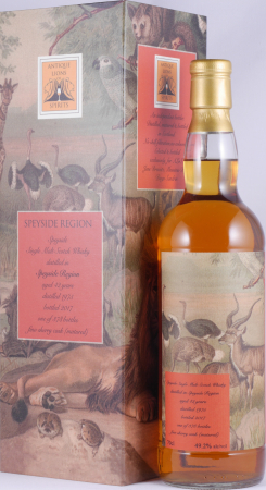 Speyside 1975 42 Years Fino Sherry Cask Antique Lions of Spirits Savannah Series Single Malt Scotch Whisky Cask Strength 49.2%