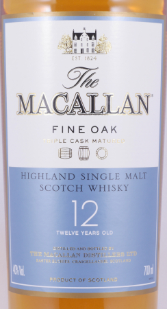 Macallan 12 Years Fine Oak Triple Cask Matured Bourbon und Sherry Oak Casks Highland Single Malt Scotch Whisky 40,0%
