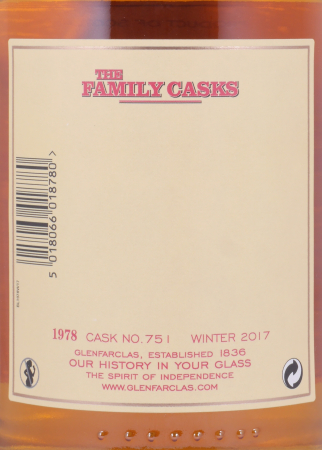 Glenfarclas 1978 39 Years The Family Casks Winter 2017 4th Fill Hogshead Cask No. 751 Highland Single Malt Scotch Whisky 41.1%