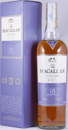 Macallan 18 Years Fine Oak Triple Cask Matured Bourbon und Sherry Oak Casks Highland Single Malt Scotch Whisky 43,0%