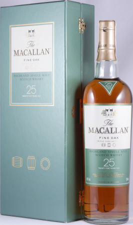 Macallan 25 Years Fine Oak Triple Cask Matured Bourbon und Sherry Oak Casks Highland Single Malt Scotch Whisky 43,0%