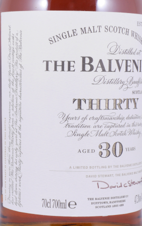 Balvenie Thirty 30 Years Edition 2013 Bourbon Casks and Oloroso Sherry Butts Highland Single Malt Scotch Whisky 47.3%