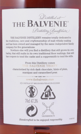 Balvenie Thirty 30 Years Edition 2013 Bourbon Casks and Oloroso Sherry Butts Highland Single Malt Scotch Whisky 47.3%