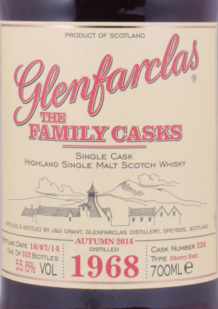 Glenfarclas 1968 46 Years Family Casks Autumn 2014 Sherry Butt No. 230 Highland Single Malt Scotch Whisky 55,6%