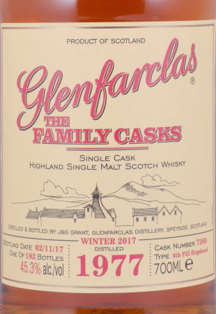 Glenfarclas 1977 39 Years Family Casks Winter 2017 4th Fill Hogshead No. 7260 Highland Single Malt Scotch Whisky 45,3%
