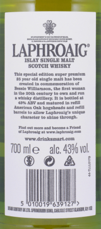 Laphroaig 25 Years The Bessie Williamson Story Limited 2019 Edition Islay Single Malt Scotch Whisky 43,0%