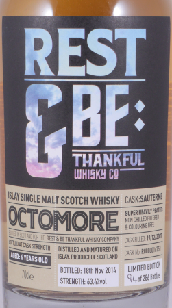 Octomore 2007 6 Years Sauterne Cask No. R0000016751 RBTW Islay Single Malt Scotch Whisky 63,4%