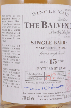 Balvenie 1979 15 Years Traditional Oak Cask No. 14667 Single Barrel Highland Single Malt Scotch Whisky 50.4%