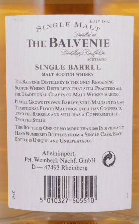 Balvenie 1979 15 Years Traditional Oak Cask No. 14667 Single Barrel Highland Single Malt Scotch Whisky 50.4%