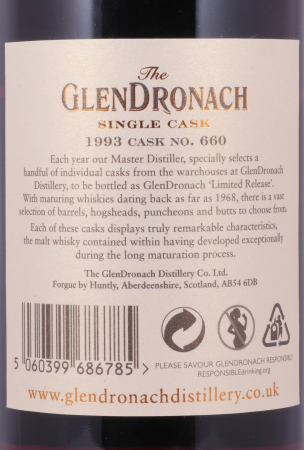 Glendronach 1993 24 Years Sherry Butt No. 660 Highland Single Malt Scotch Whisky 59,2%