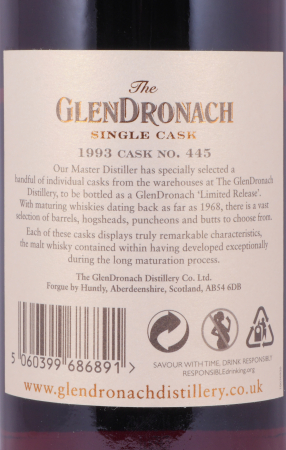 Glendronach 1993 24 Years Sherry Butt No. 445 Highland Single Malt Scotch Whisky 52,4%