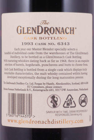 Glendronach 1993 29 Years Pedro Ximenez Sherry Butt No. 6343 Highland Single Malt Scotch Whisky 54,3%