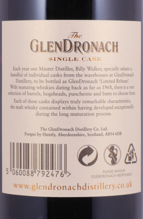 Glendronach 1978 31 Years Oloroso Sherry Puncheon No. 1040 Highland Single Malt Scotch Whisky 51,2%