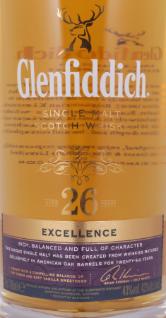 Glenfiddich 26 Years Excellence American Oak Barrels Speyside Malt Scotch Whisky 43,0%