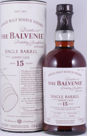 Balvenie 1999 15 Years Single Barrel European Oak Sherry Cask No. 2801 Highland Single Malt Scotch Whisky 47,8%