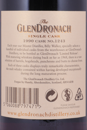 Glendronach 1990 23 Years Pedro Ximenez Sherry Puncheon No. 1243 Highland Single Malt Scotch Whisky 50,6%
