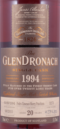 Glendronach 1994 20 Years Pedro Ximenez Sherry Puncheon No. 3273 Highland Single Malt Scotch Whisky 53,3%