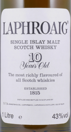 Laphroaig 10 Years Vintage 1980s Pre Warrant Islay Single Malt Scotch Whisky 43,0% 1,0L