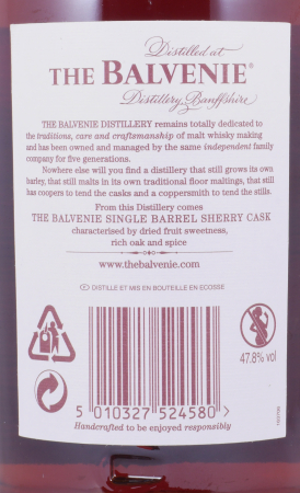 Balvenie 15 Years Single Barrel European Oak Sherry Cask No. 779 Highland Single Malt Scotch Whisky 47,8%