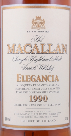 Macallan 1990 12 Years Elegancia Sherry Casks Highland Single Malt Scotch Whisky 40,0% 1,0L