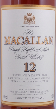 Macallan 12 Years Sherry Oak Highland Single Malt Scotch Whisky 40.0%